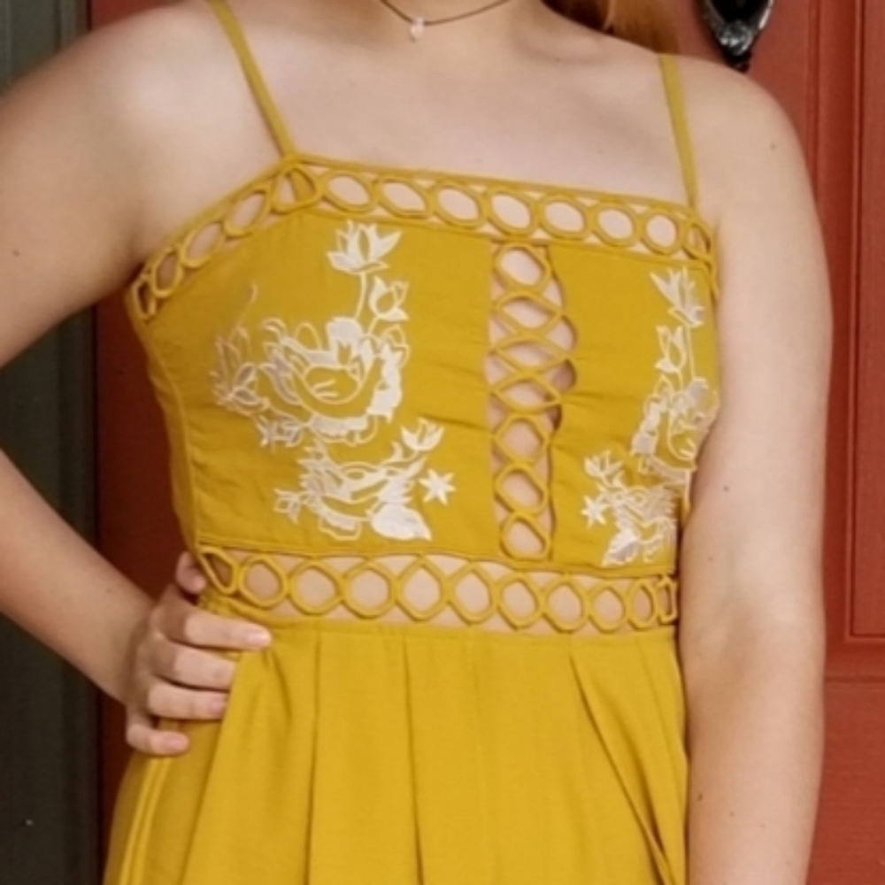 The Clothing Company Mustard Romper Maxi Dress Size M - Picture 2 of 13